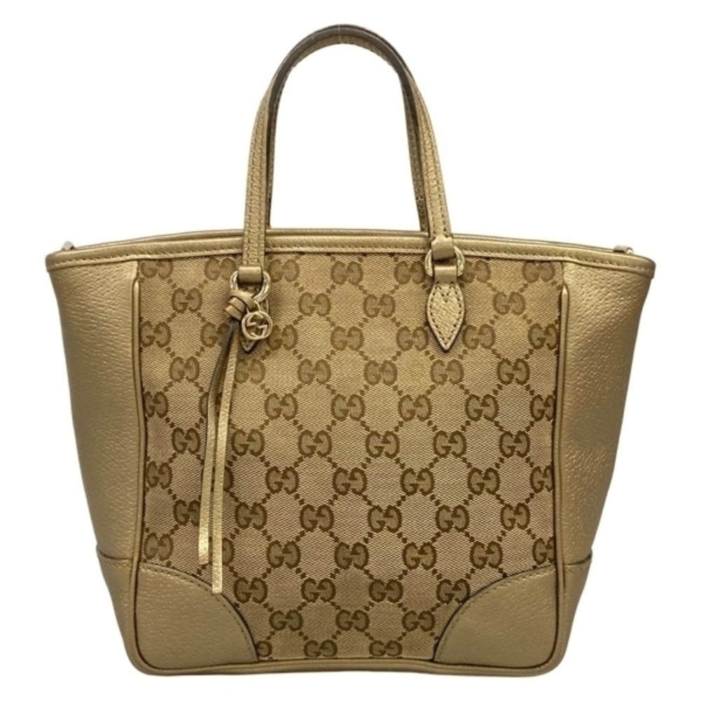 Gucci handbag GG leather beige dark brown gold bag